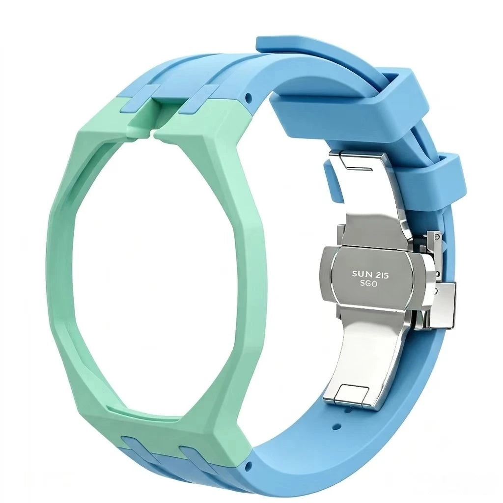 Ceramic Case With FKM Rubber Watch Strap Kit 🇨🇭