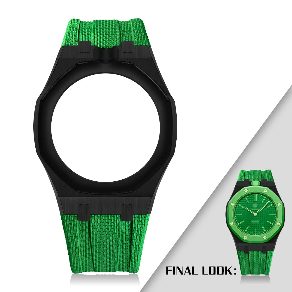 Stainless Steel Case and Fluororubber Strap Mod Kit 🇨🇭
